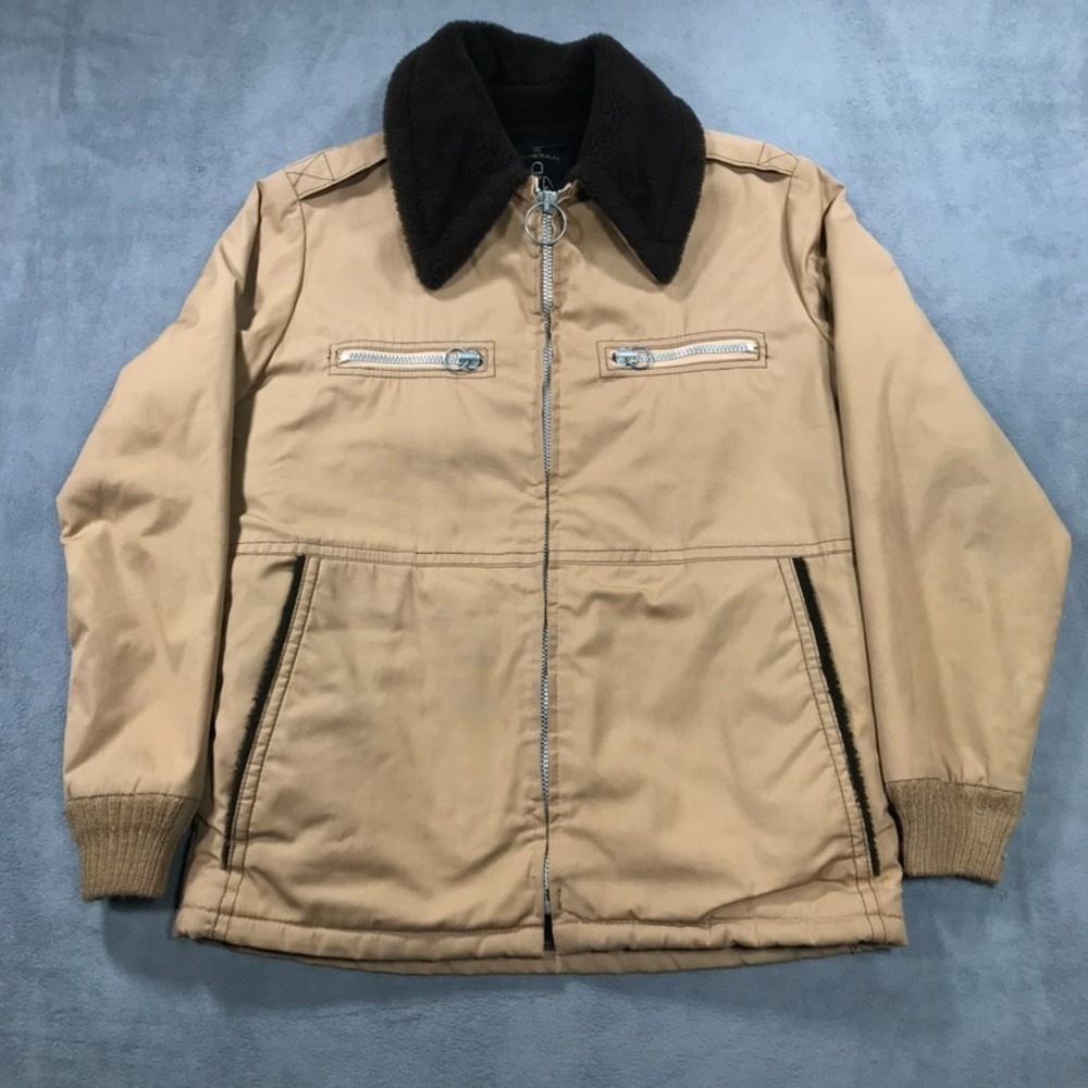 True Vintage 70s Puritan Jacket Men's 38 Brown Fleece Lined Mod Hipster Bomber